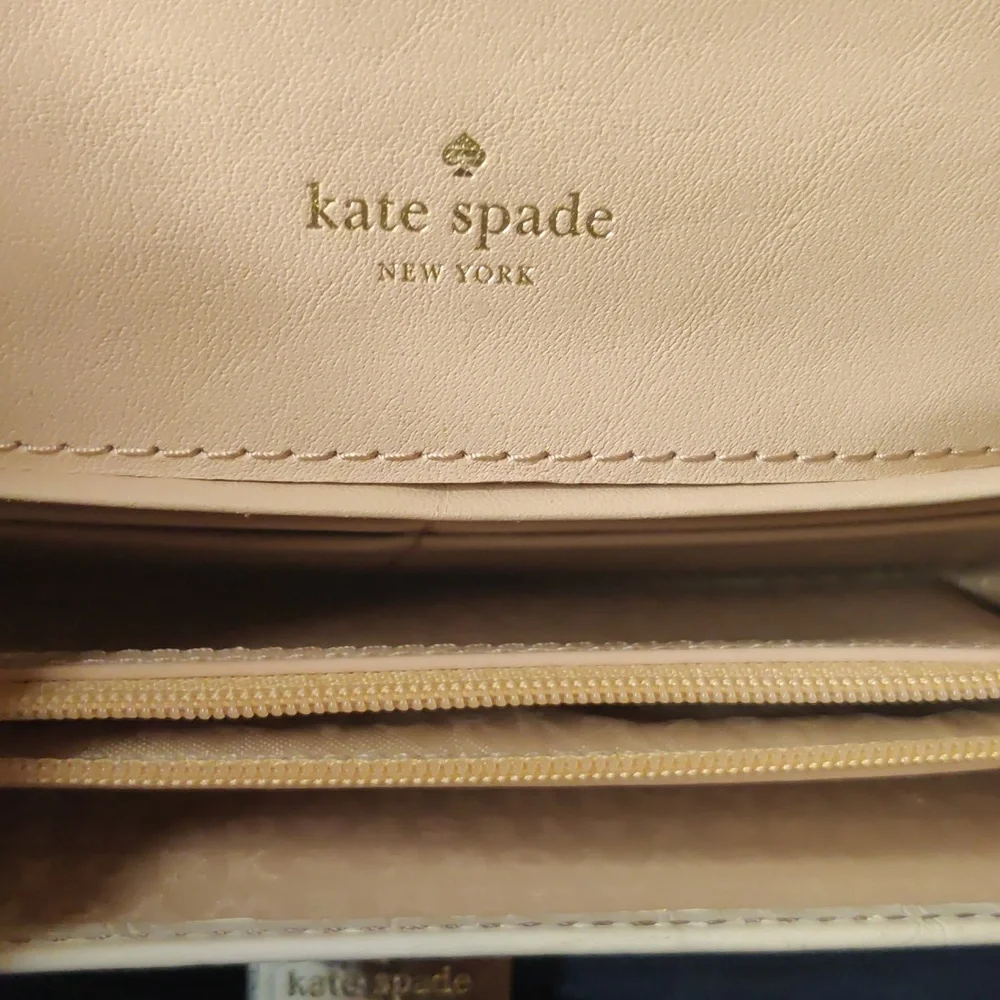 Kate Spade Cream and Blue Women's Wristlet And Wallet
